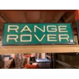 AN ILLUMINATED LIGHT BOX RANGE ROVER SIGN SIZE 25 INCHES X 9 INCHES