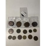 A LARGE QUANTITY OF PRE DECIMAL COINS - MOSTLY PENNIES AND HALFPENNIES