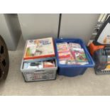 TWO BOXES OF CDS / DVDS AND GREETING CARDS