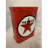 A RED TEXACO STORAGE TIN