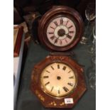 TWO VINTAGE CLOCKS A/F LENS AND HANDS