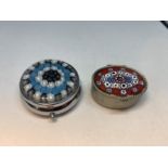 TWO CLOISONNE PILL BOXES