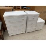 THREE WHITE BEDROOM CHESTS OF DRAWERS