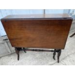 A LATE VICTORIAN DRUCE AND CO CABINET MAKERS SUTHERLAND TABLE WITH TWO SMALL END DRAWERS