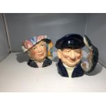 TWO LARGE ROYAL DOULTON TOBY JUGS 'LOBSTER MAN' AND 'PEARLY QUEEN'