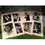 EIGHT MOUNTED MOVIE STILLS PICTURES TO INCLUDE MEL GIBSON, JOHN WAYNE, TOM JONES, CLIFF RICHARD ETC