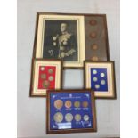 FOUR FRAMED PRE DECIMAL COIN SETS