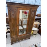 A LATE VICTORIAN MAHOGANY MIRROR DOOR WARDROBE