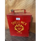 A VINTAGE SHELL-MEX FUEL CAN WITH BRASS CAP