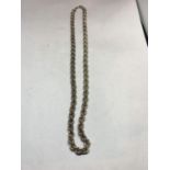 A SILVER ROPE NECKLACE LENGTH 18 INCHES