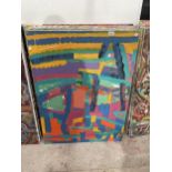 A COLLECTION OF NINE LARGE ABSTRACT PAINTINGS ON CANVAS