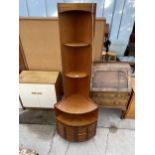 A NATHAN STYLE RETRO TEAK CORNER CABINET