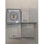 A UK 2018 BEATRIX POTTER FLOPSY BUNNY 50P SILVER PROOF COIN WITH CERTIFICATE OF AUTHENTICITY