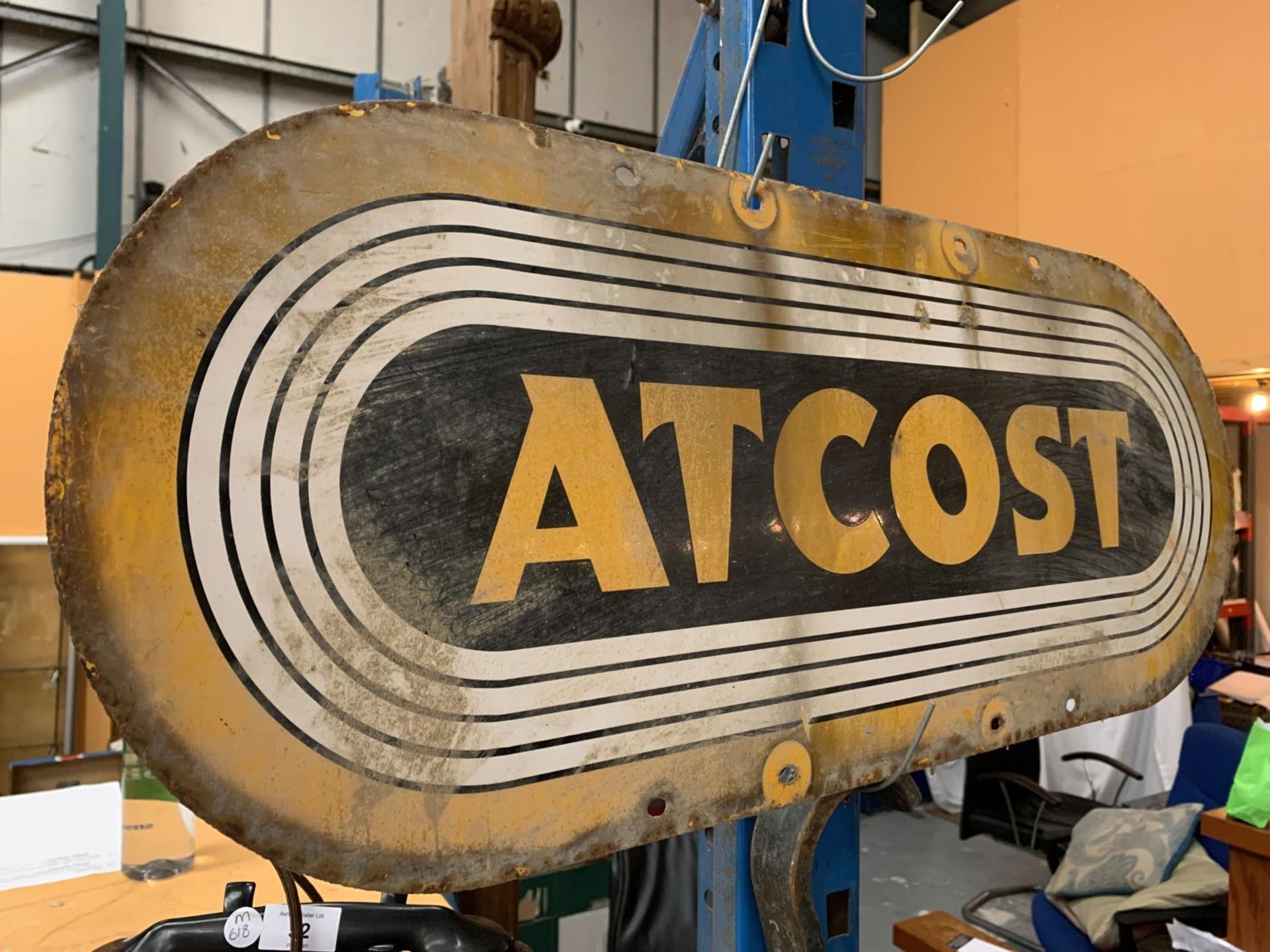AN ATCOST ENAMEL SIGN - Image 2 of 2