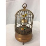 A BRASS BIRD CAGE CLOCK