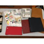 VARIOUS FDCs, FIVE EMPTY STAMP AND FDC BOOKS AND STAMP WALLETS