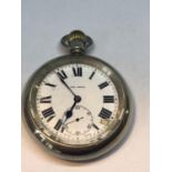 A SILVER THE ANGUS POCKET WATCH SEEN WORKING NO WARRANTY