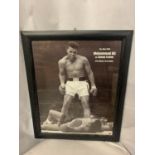 A FRAMED POSTER OF MUHAMMAD ALI VS SONNY LISTON