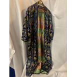 A TEXTURED SILK KIMONO STYLE HOUSECOAT