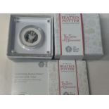 A UK 2018 BEATRIX POTTER THE TAILOR OF GLOUCESTER 50P SILVER PROOF COIN WITH CERTIFICATE OF