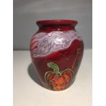 AN ANITA HARRIS HANDPAINTED AND SIGNED PUMPKIN VASE