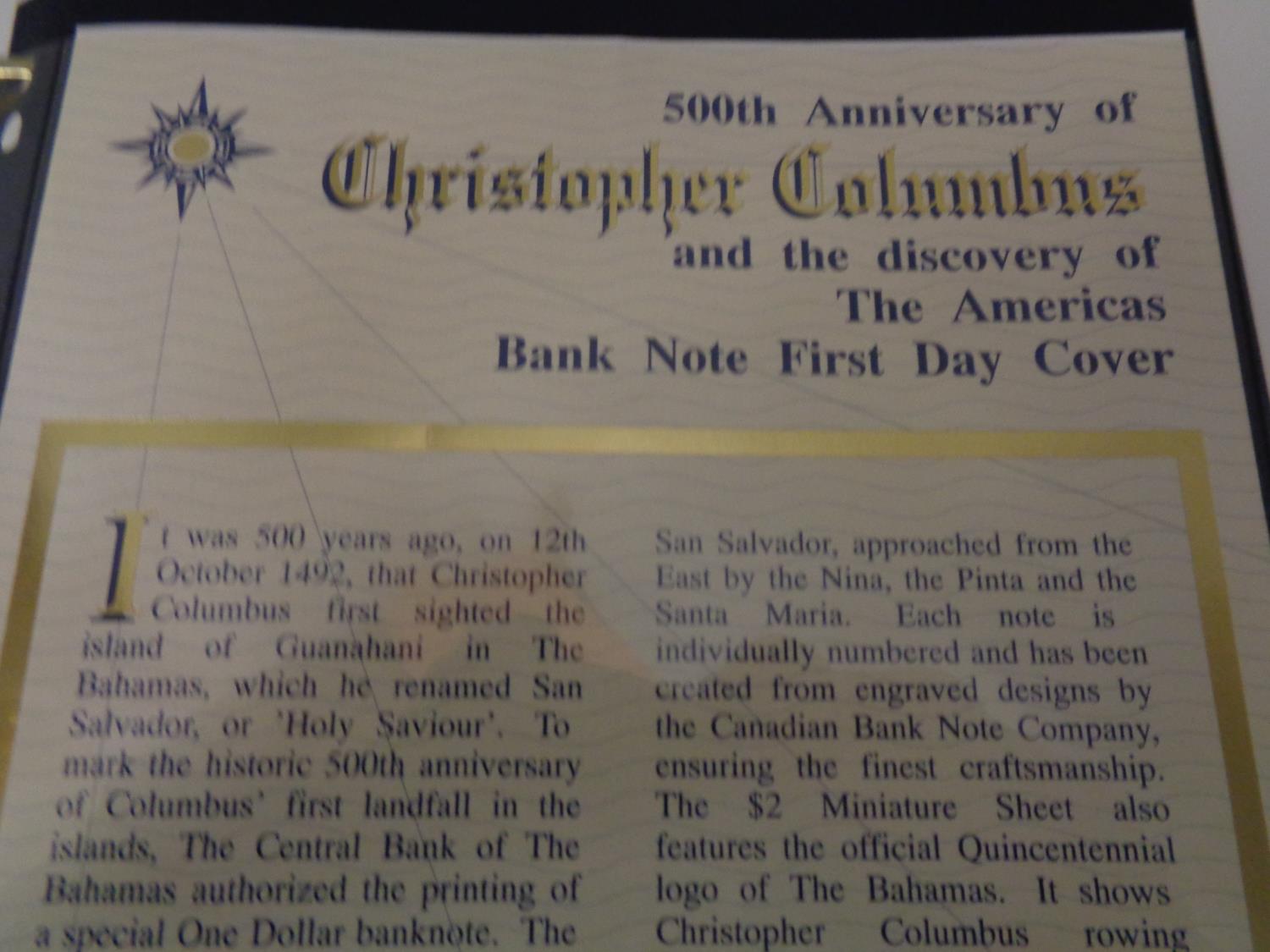 THE MARITIME COLLECTION OF STAMPS IN A BINDER , FEATURING CHRISTOPHER COLUMBUS . NOTED BANKNOTE - Image 7 of 8