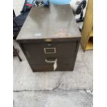 A VINTAGE METAL SINGLE DRAWER FILING CABINET