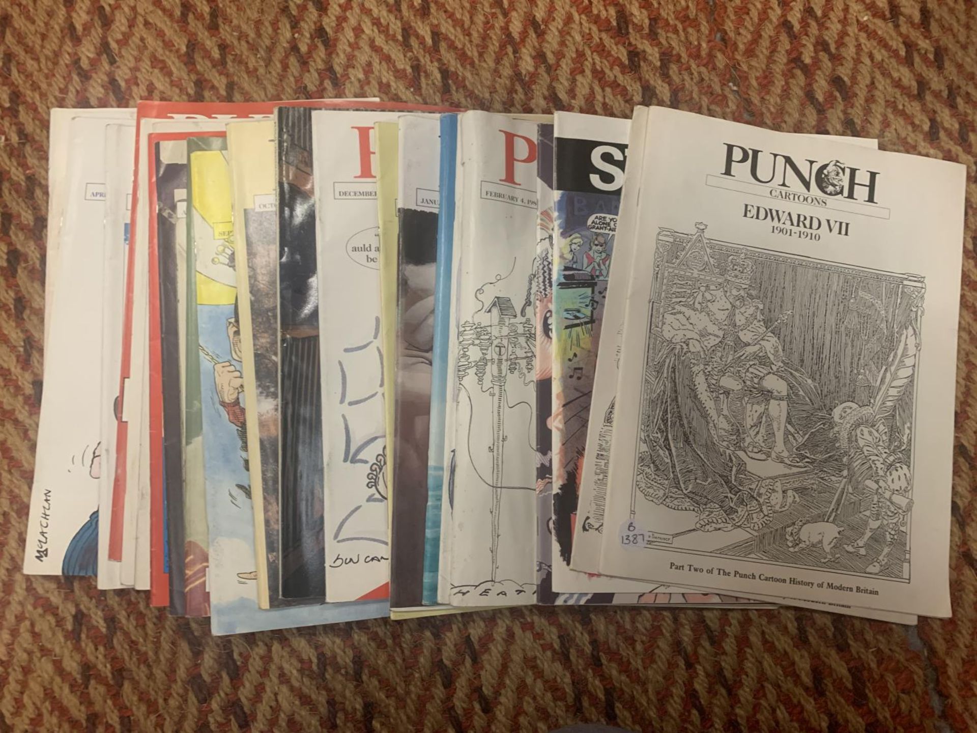 A QUANTITY OF 1980'S PUNCH MAGAZINES PLUS TWO PUNCH CARTOONS HISTORY MAGAZINES