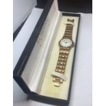 AN AS NEW AND BOXED COPPERFIELD WRIST WATCH SEEN WORKING BUT NO WARRANTY