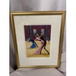 A GILT FRAMED LIMITED EDITION LIZ TAYLOR WEBB PICTURE 'IT TAKES TWO' PENCIL SIGNED TO LOWER RIGHT