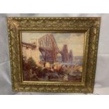 A FRAMED PRINT OF FORTY RAIL BRIDGE