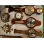 A COLLECTION OF SIX VARIOUS DESIGNS OF BAROMETER