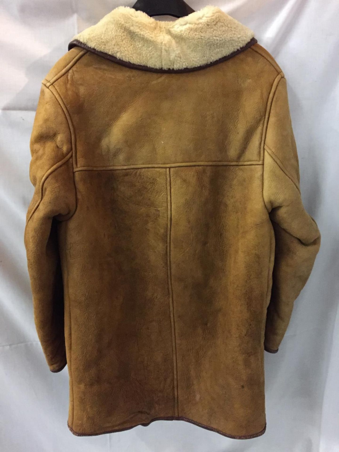 GENT'S SHEEPSKIN COAT, BUTTON FRONT LENGTH 32 INCHES/81CM - Image 3 of 3