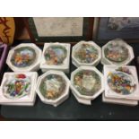 EIGHT DECORATIVE 3D DISNEY PLATES WITH CERAMIC BORDERS FROM THE BRADFORD EXCHANGE