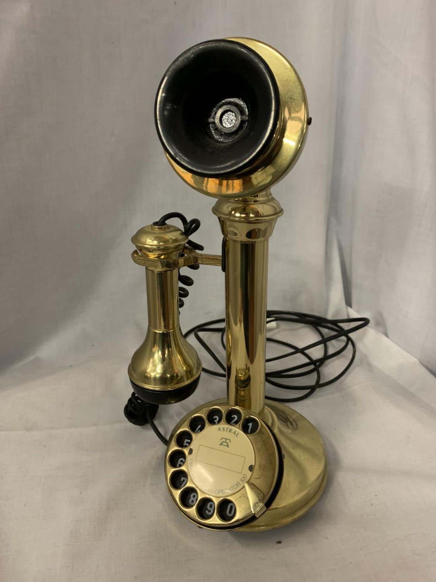 A BRASS VINTAGE STYLE TELEPHONE