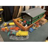 UNBOXED CONSTRUCTION MODELS COMPRISING OF A LARGE BUILDING, DUMPER TRUCK, BULL DOZER, LOW LOADERS,