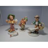 THREE HAND PAINTED WEST GERMAN FIGURES (TWO A/F)