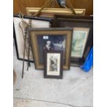 AN ASSORTMENT OF FRAMED PRINTS AND PICTURES AND FIRESIDE COMPANION ITEMS