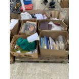 AN ASSORTMENT OF HOUSEHOLD CLEARANCE ITEMS TO INCLUDE BOOKS, GLASS WARE AND DVDS ETC