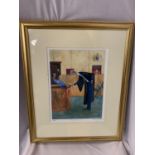 A GILT FRAMED LIMITED EDITION LIZ TAYLOR WEBB PICTURE 'BRIEF ENCOUNTER' PENCIL SIGNED TO LOWER RIGHT