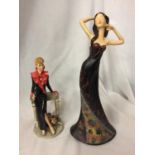 TWO FIGURINES OF ELEGANT LADIES