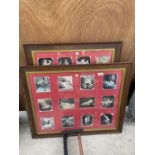 TWO SECTIONAL PHOTO FRAMES CONTAINING AN ASSORTMENT OF VINTAGE NUDE PRINTS