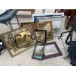 AN ASSORTMENT OF FRAMED PRINTS AND PICTURES