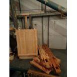 A SELECTION OF EASELS AND AN ARTISTS TRAVEL EASEL/BOX