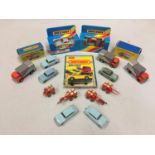 SIX BOXED AND NINE UNBOXED MATCHBOX VEHICLES - ALL MODEL NUMBER 7 OF VARIOUS ERAS AND COLOURS -