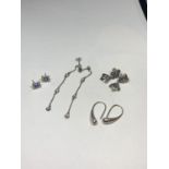 FOUR PAIRS OF SILVER EARRINGS