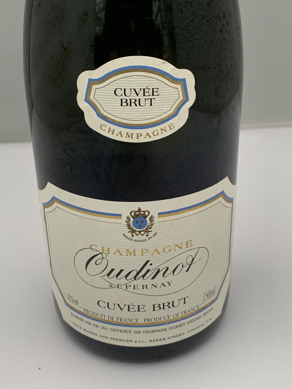 A BOTTLE OF OUDINOT EPERNAY CUVEE BRUT CHAMPAGNE - Image 2 of 3
