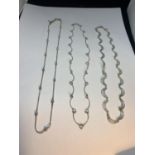 THREE MODERN SILVER NECKLACES