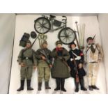 FIVE UNBOXED ARTICULATED MILITARY FIGURES - BELIEVED DRAGON MODELS - GERMAN