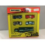 A MATCHBOX JAGUAR SET OF FIVE VEHICLES